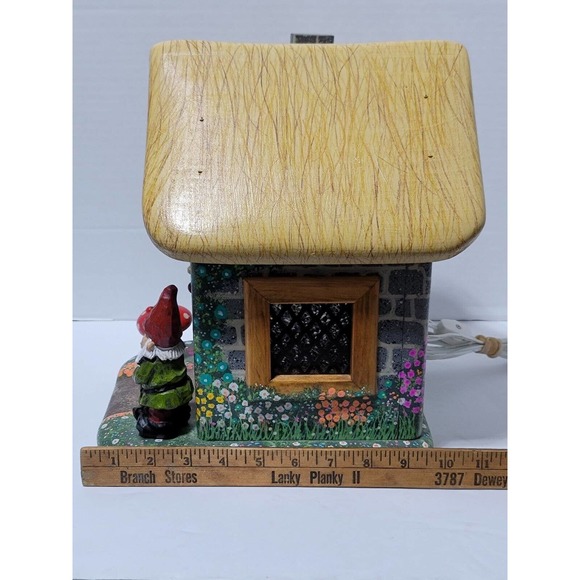 Lrg Fairy World Gnome Mystical Garden Handmade Handpainted Nightlight Wood Home - Picture 9 of 16